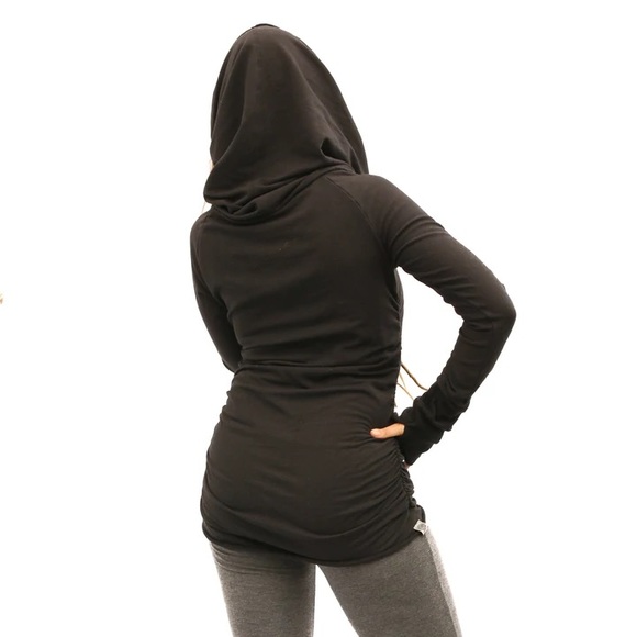 SOLD || Slow-Fashion Cowlneck Fleece Hoodie Sweater - NWOT - Picture 3 of 11